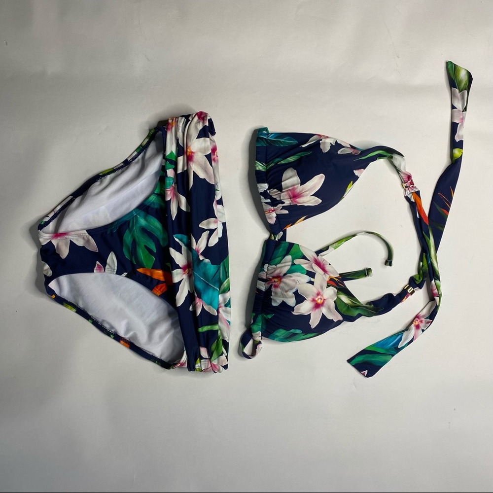 Lauren Ralph Lauren Floral Bikini Watercolor Blue - Picture 16 of 16